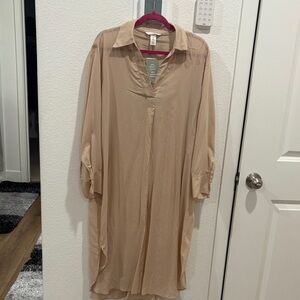 H&M Beige Sheer Blouse
